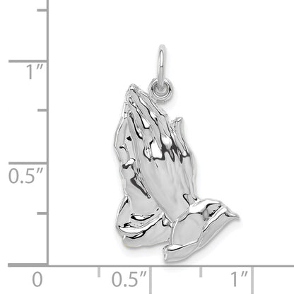 14K White Gold 14Kw Praying Hands Pendant