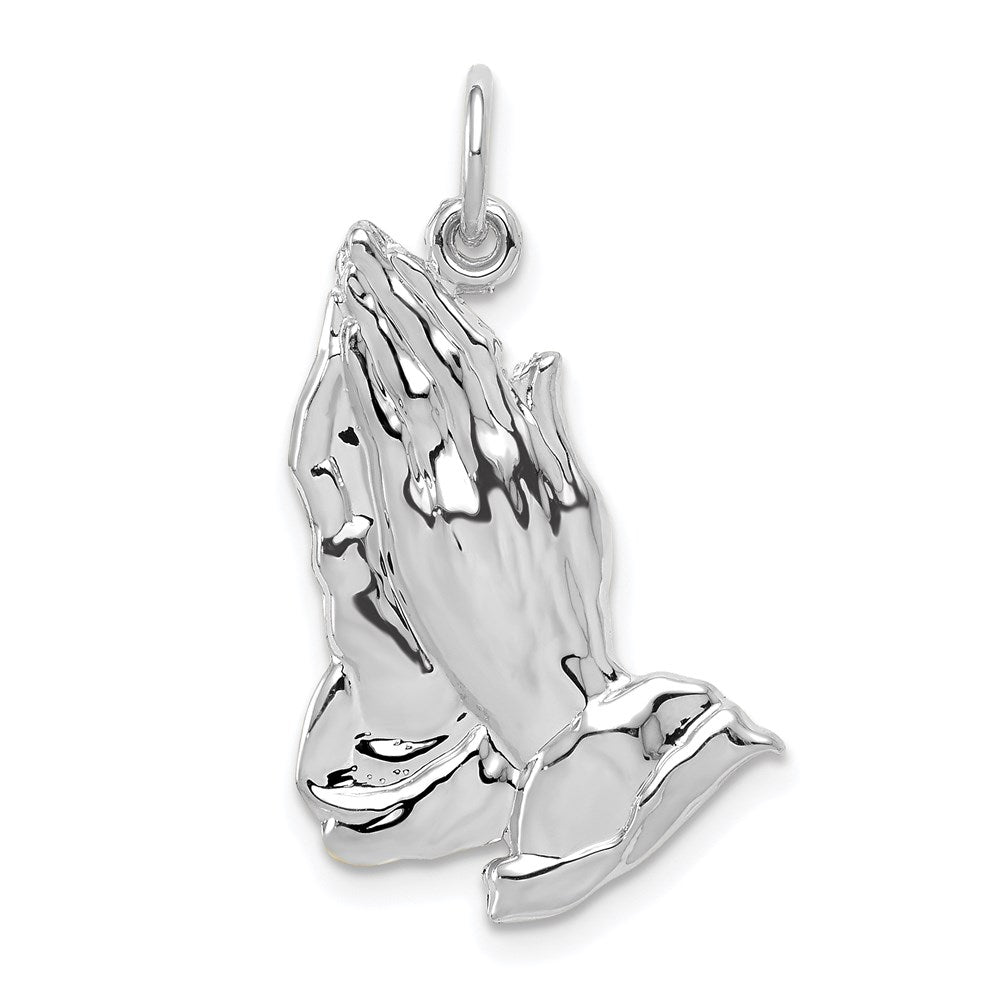 14K White Gold 14Kw Praying Hands Pendant