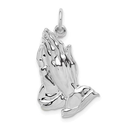 14K White Gold 14Kw Praying Hands Pendant