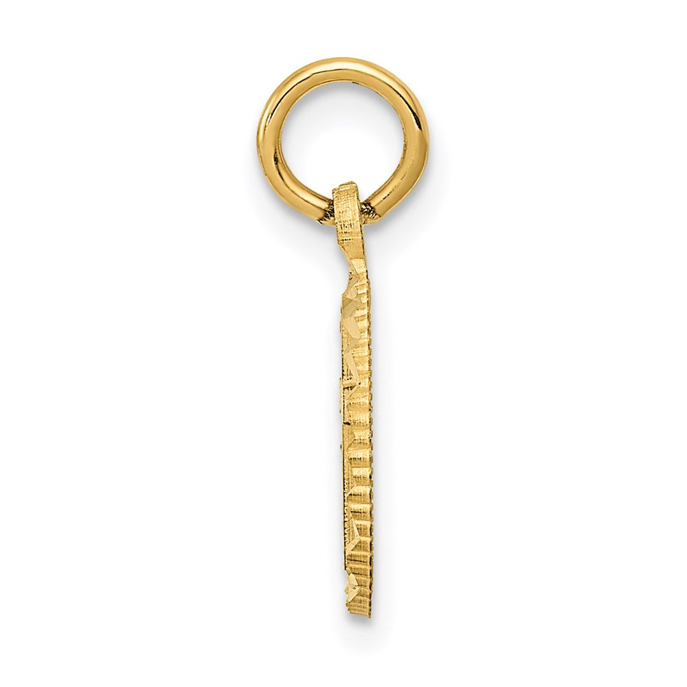 14K Yellow Gold Eternal Life Cross In Circle Charm
