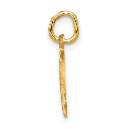 14K Yellow Gold Eternal Life Cross In Circle Charm