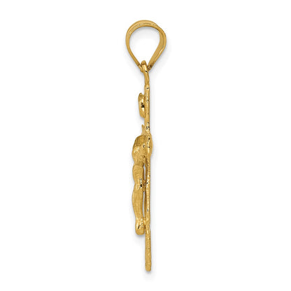 14K Yellow Gold Inri Crucifix Charm
