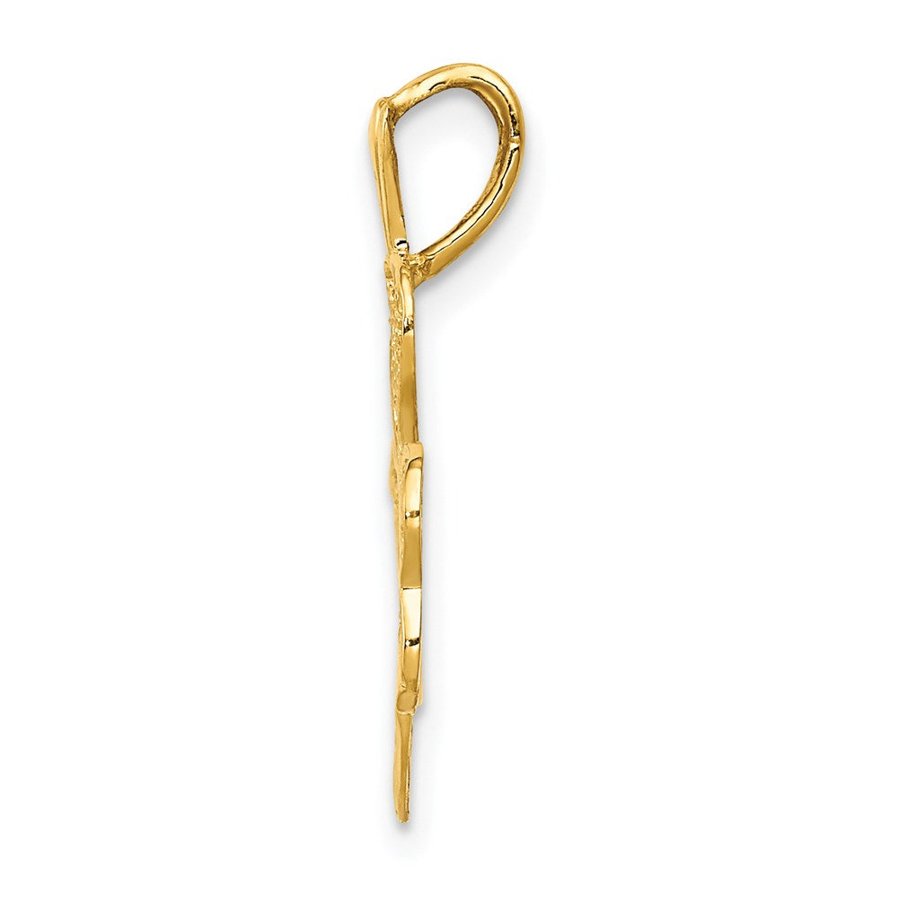 14K Yellow Gold Filigree Shamrock Charm