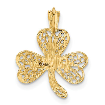 14K Yellow Gold Filigree Shamrock Charm