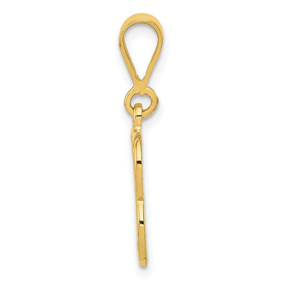 14K Yellow Gold Textured Initial B Charm