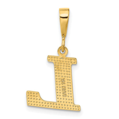 14K Yellow Gold Textured Initial L Charm