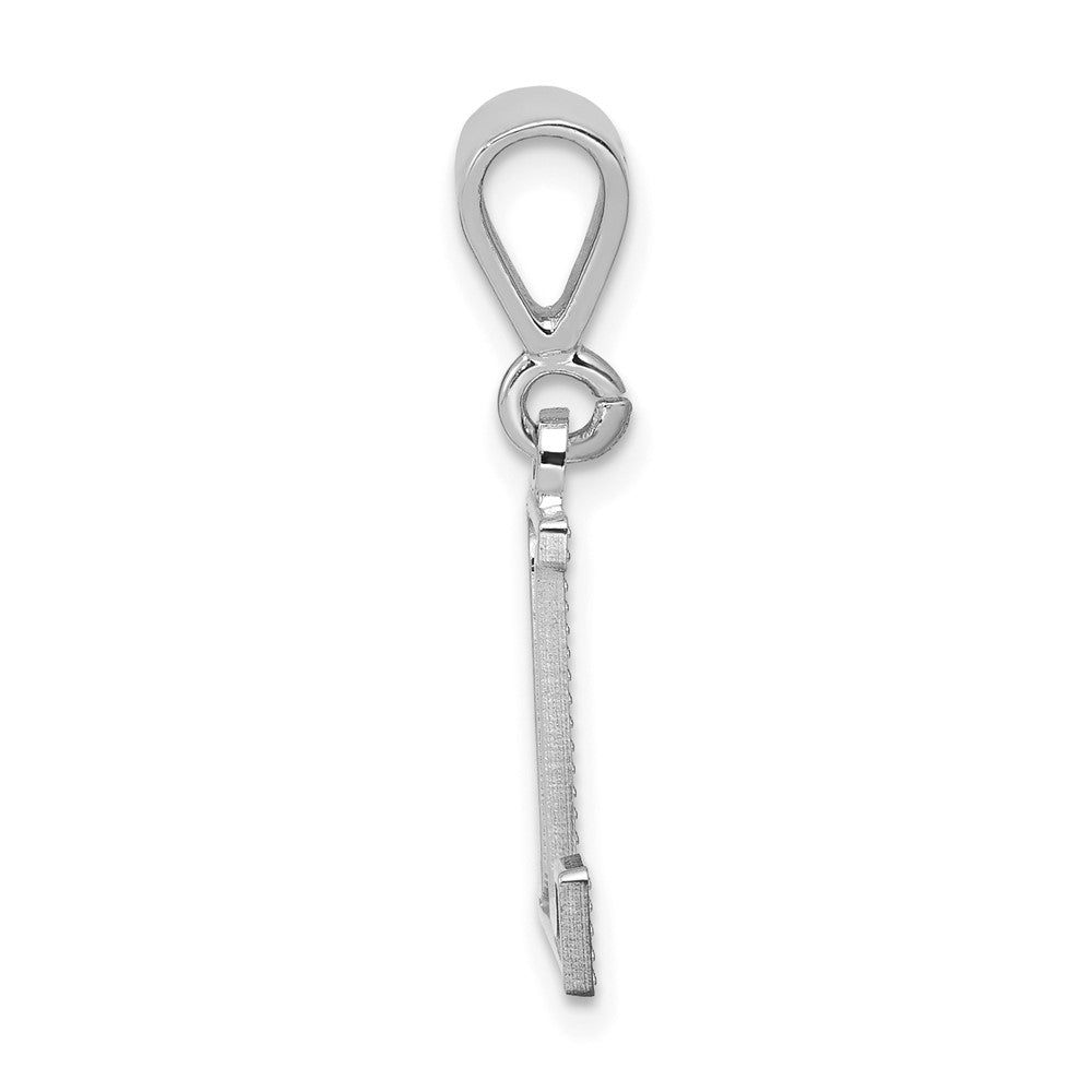 14K White Gold Textured Initial L Charm