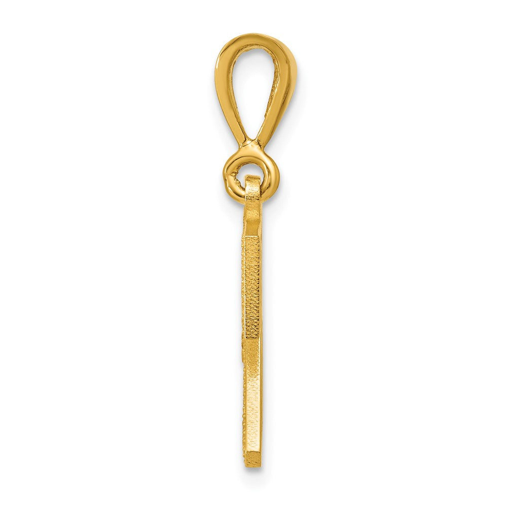 14K Yellow Gold Textured Initial Z Charm