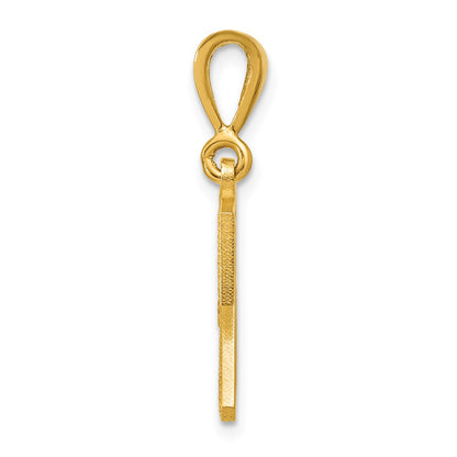 14K Yellow Gold Textured Initial Z Charm