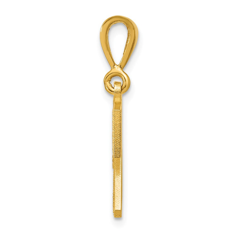 14K Yellow Gold Textured Initial Z Charm