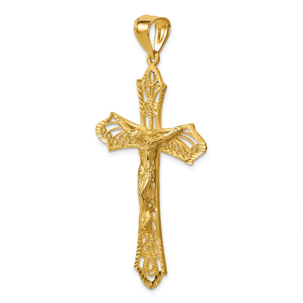 14k-yellow-gold-satin-diamond-cut-crucifix-pendant-c145