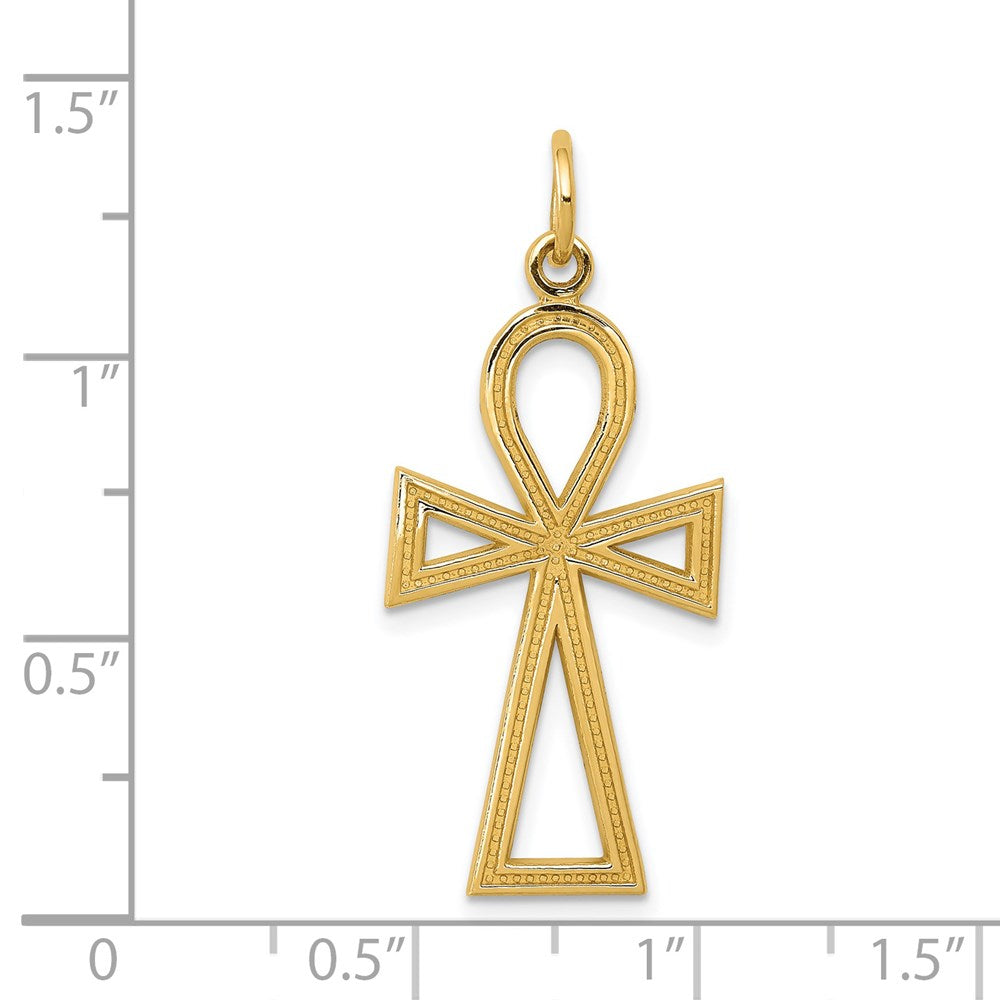 14K Yellow Gold Ankh Cross Charm