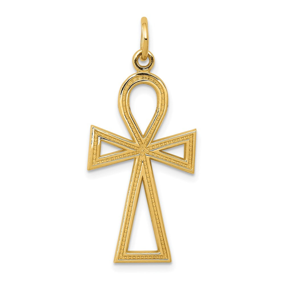 14K Yellow Gold Ankh Cross Charm