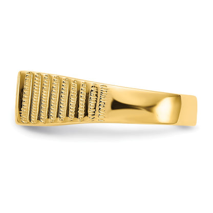 14K Yellow Gold 7.0x15.0mm Open Back Men's Signet Ring