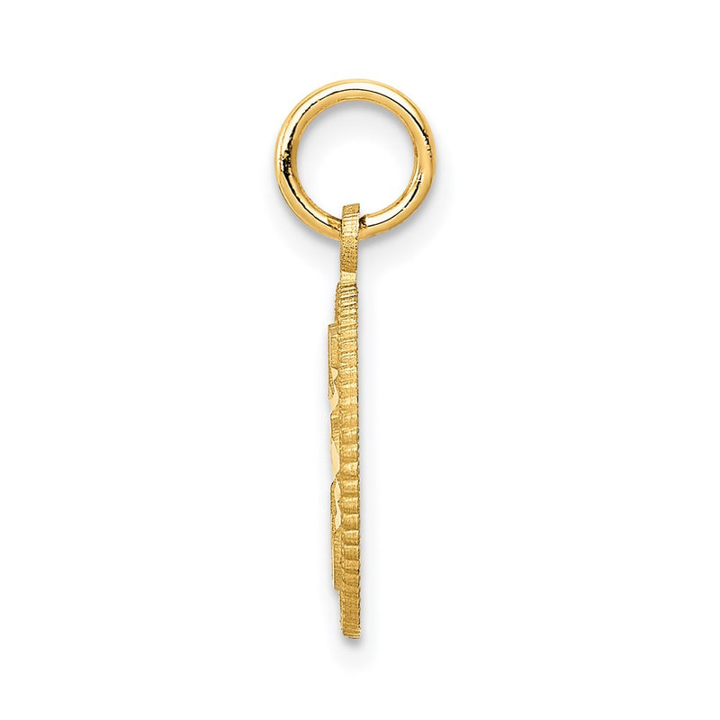 14K Yellow Gold #15 Circle Pendant