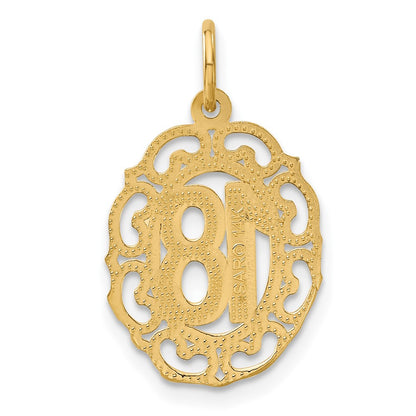 14K Yellow Gold #18 Oval Pendant
