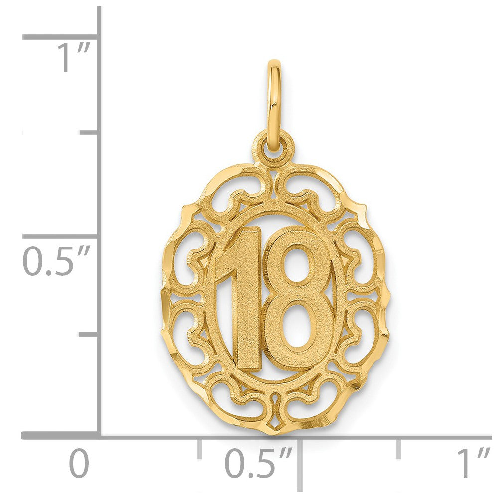 14K Yellow Gold #18 Oval Pendant