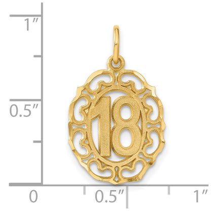 14K Yellow Gold #18 Oval Pendant