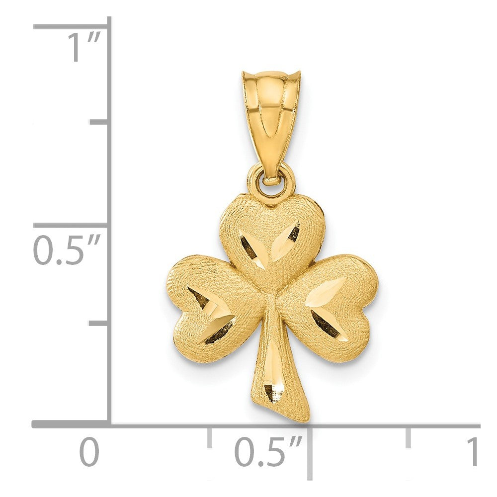 14K Yellow Gold Shamrock Charm