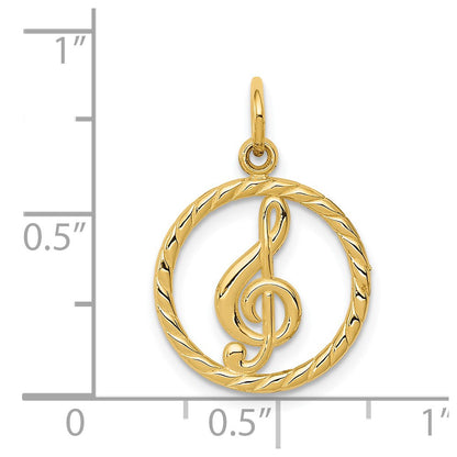 14K Yellow Gold Treble Clef Charm