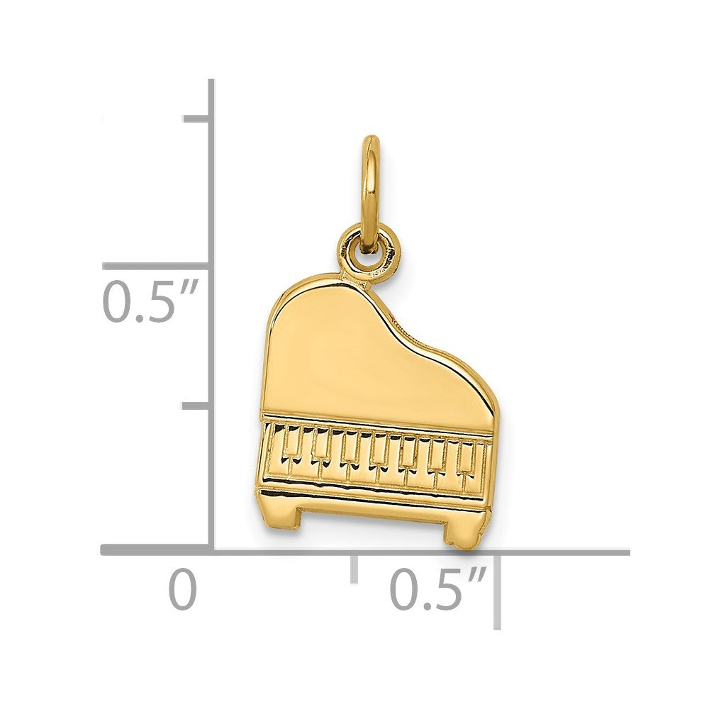 14K Yellow Gold Piano Charm