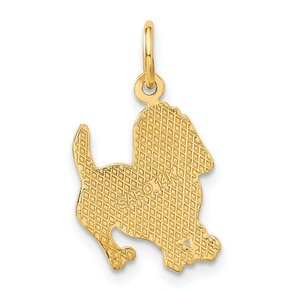 14K Yellow Gold Dog Charm