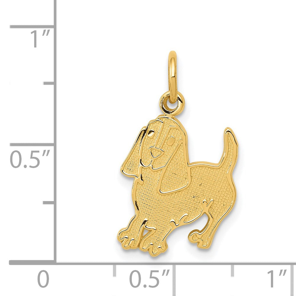14K Yellow Gold Dog Charm
