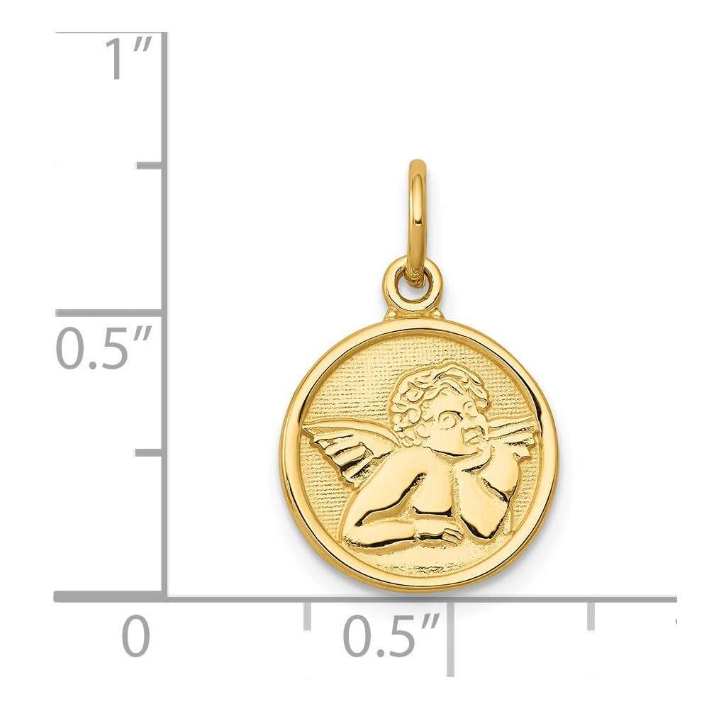 14K Yellow Gold Polished Angel Charm