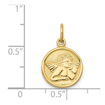 14K Yellow Gold Polished Angel Charm