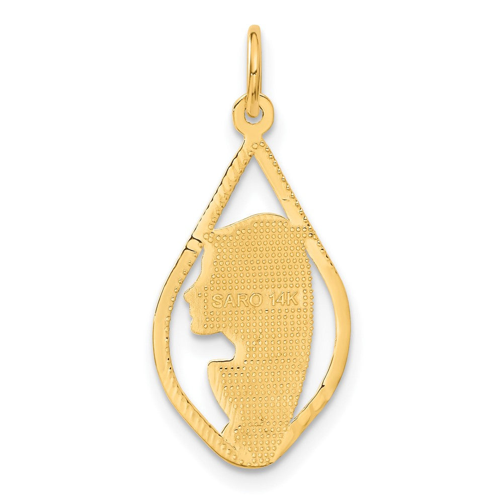 14K Yellow Gold Blessed Mary Charm
