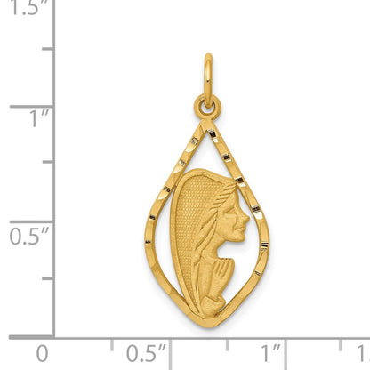 14K Yellow Gold Blessed Mary Charm