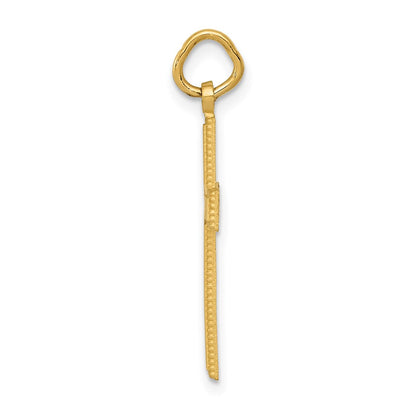 14K Yellow Gold Diamond-Cut Cross Pendant