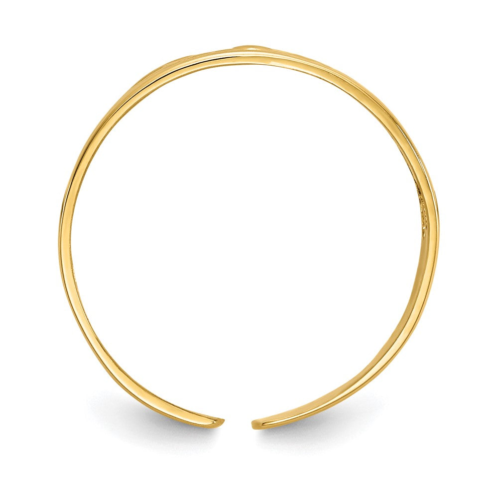 14K Yellow Gold Floral Toe Ring