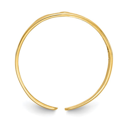 14K Yellow Gold Floral Toe Ring