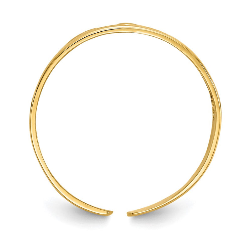 14K Yellow Gold Floral Toe Ring