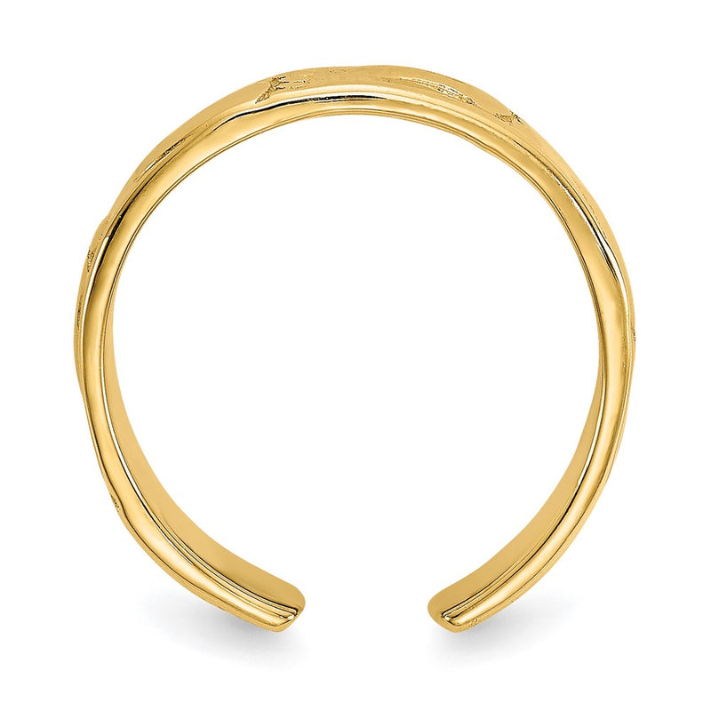 14K Yellow Gold Footprints Toe Ring