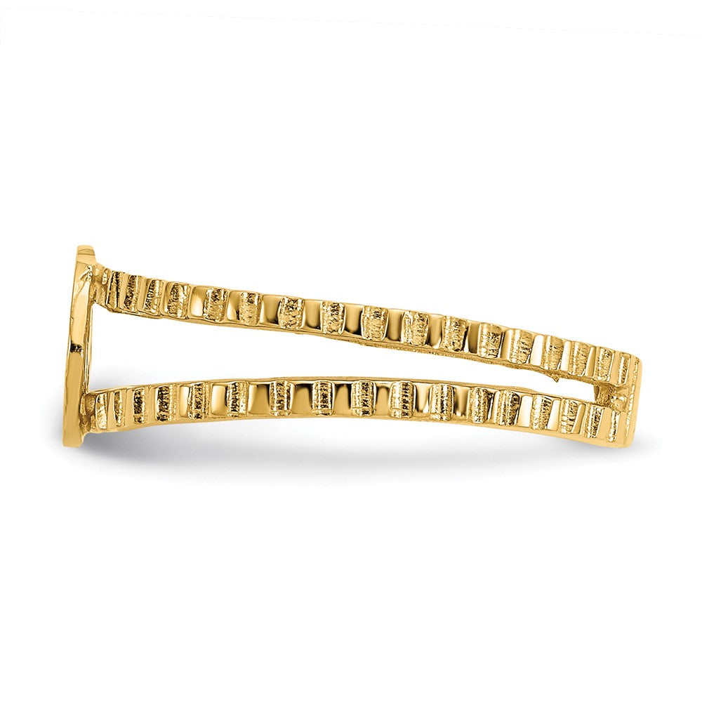 14K Yellow Gold Peace Sign Toe Ring
