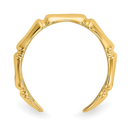 14K Yellow Gold Bamboo Toe Ring