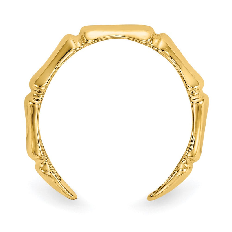 14K Yellow Gold Bamboo Toe Ring