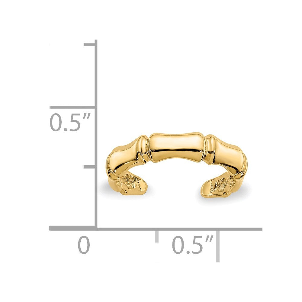 14K Yellow Gold Bamboo Toe Ring