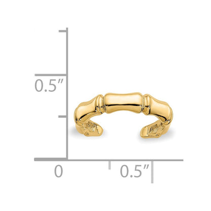 14K Yellow Gold Bamboo Toe Ring