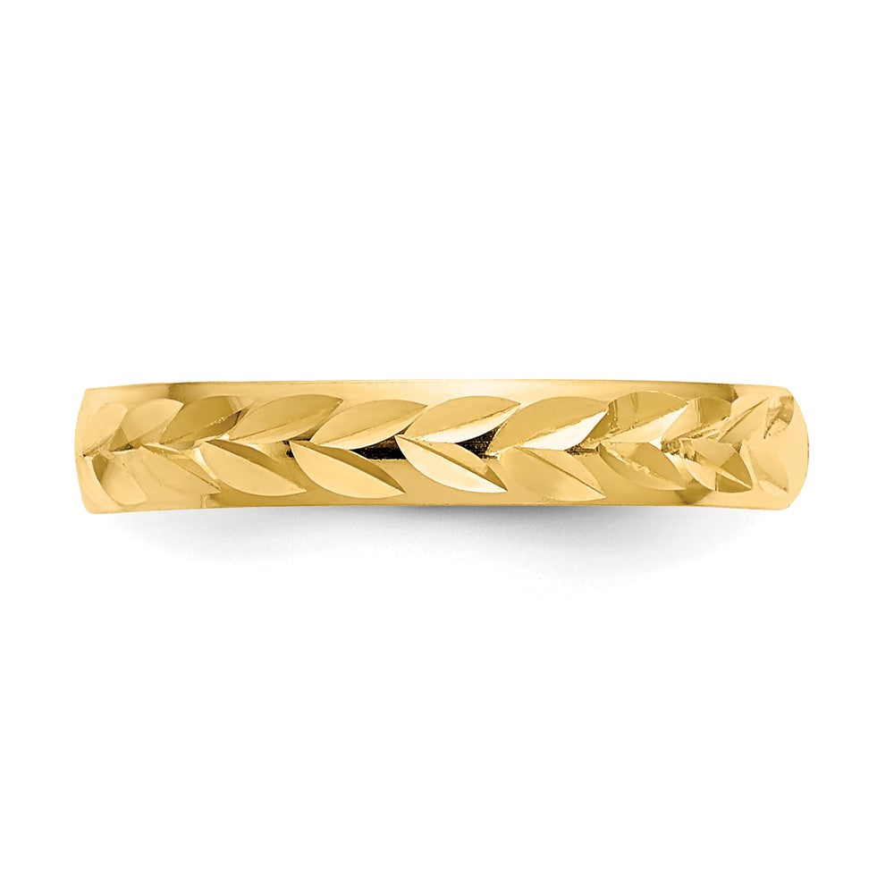 14K Yellow Gold Diamond-Cut Toe Ring