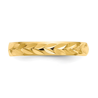 14K Yellow Gold Diamond-Cut Toe Ring