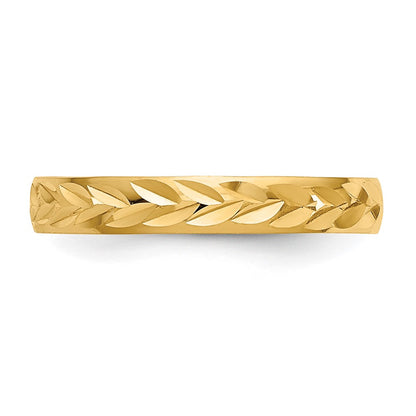 14K Yellow Gold Diamond-Cut Toe Ring