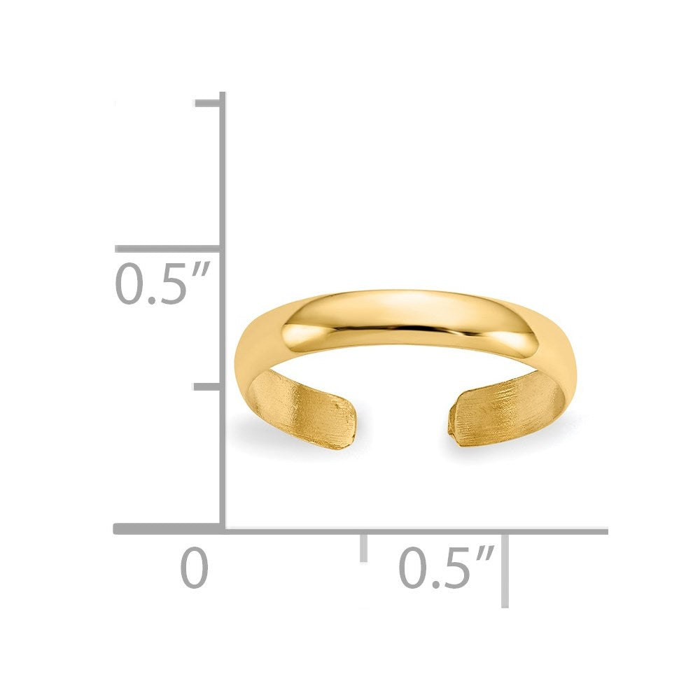 14K Yellow Gold High Polished Toe Ring