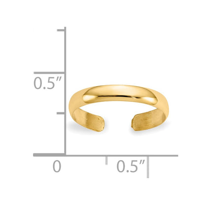 14K Yellow Gold High Polished Toe Ring