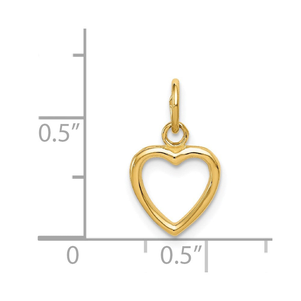 14K Yellow Gold Polished Cut-Out Heart Pendant