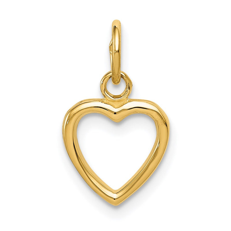 14K Yellow Gold Polished Cut-Out Heart Pendant