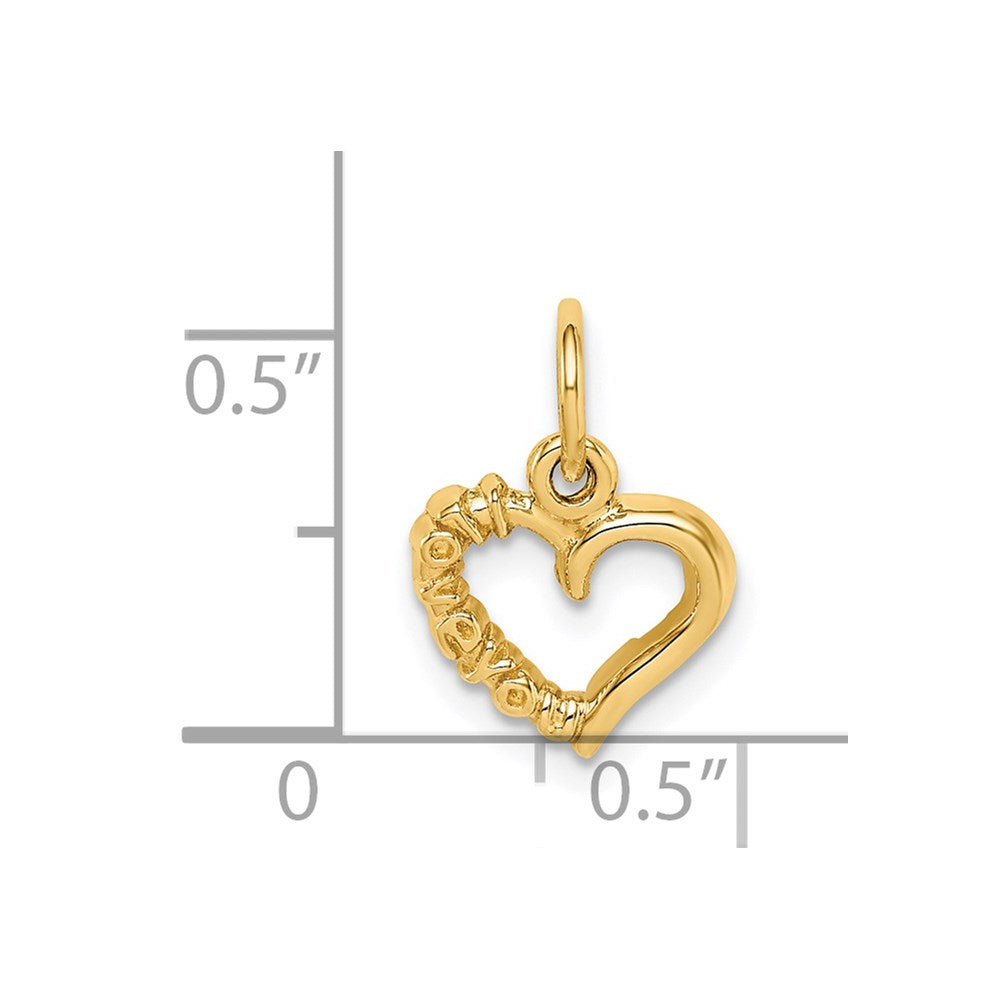 14K Yellow Gold Polished I Love You Heart Charm