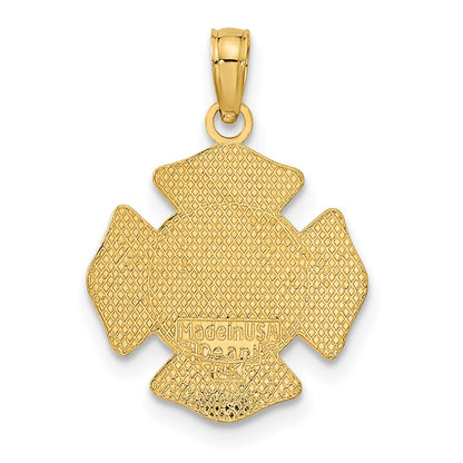 14K Yellow Gold Small St. Florian Badge Pendant